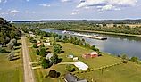  Aerial view of the Ohio River flowing by Gallipolis.