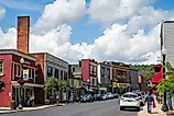 Street view of downtown Saranac Lake, New York