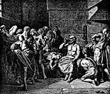 Socrates Death, sentenced to death by drinking hemlock poison (circa 4th century BC).