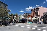 People shopping and strolling along Bridgeway, the main street in Sausalito, California that is lined up with shops and restaurants, via FrankvandenBergh / iStock.com