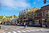 Historic commercial buildings on Massachusetts Avenue in the historic town center of Lexington, Massachusetts. Editorial credit: Wangkun Jia / Shutterstock.com