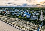 Overlooking Bethany Beach, Delaware at sunset.