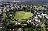 An aerial view of Fort Shafter in Hawaii.