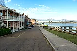 Riverwalk along the Mississippi River in downtown Natchez, Mississippi.