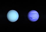 Uranus and Neptune are both ice giant planets. Image credit via Shutterstock / Tristan 3d
