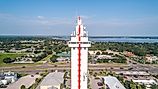 Scenic view from a top the Florida Citrus Tower in Clermont, Florida. Editorial credit: Noah Densmore / Shutterstock.com