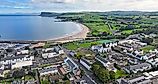 Aerial view of Ballycastle, County Antrim, Northern Ireland.