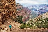 A hiker on the Grand Canyon's Bright Angel Trail.