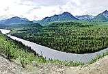 The Matanuska River and Valley in Alaska.