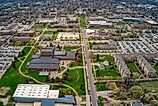 Aerial view of Vermillion, South Dakota.