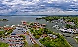 Aerial view of St. Michaels Maryland.
