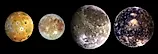 The four largest moons of Jupiter which are known as the Galilean satellites. (NASA, Public domain, via Wikimedia Commons)