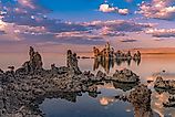 Mono Lake tufa formations under a cloudy sky