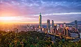 Skyline of Taipei in Taiwan.