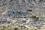 Abandoned buildings at Leadfield ghost town in Death Valley National Park, California, US