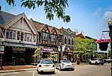 Businesses in part of the Wausau River District. Image credit: mailcaroline via Shutterstock.