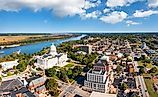 Aerial view of Jefferson City, Missouri. 