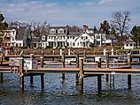 Docks along the marina in Saint Michaels, Maryland set the scene for 2005's "Wedding Crashers". 