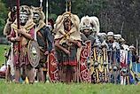 Roman legion display at the Roemerfest in the roman village of Augusta Ruarica located in Augst, Switzerland. Via Shutterstock / Franziska Guedel.