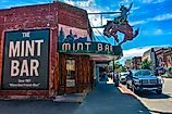 The Mint Bar in Sheridan, Wyoming, known as a legendary meeting place and the oldest bar in town. Editorial credit: Sandra Foyt / Shutterstock.com