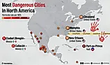 infographic of the most dangerous cities in the world