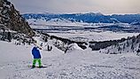 Ski resort slope overlooking Jackson, Wyoming