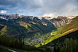 Telluride Colorado Landscape with Passing Summer Rain Storm