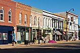 Storefronts in downtown Princeton, Illinois. Editorial credit: Eddie J. Rodriquez / Shutterstock.com