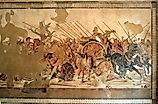 A battle scene depicting Alexander the Great's army using the sarissa. Image credit: Magrippa via Wikimedia Commons.