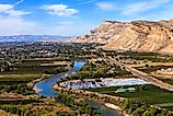 View of Grand Junction, Colorado with the Colorado River