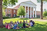 Crowd of unidentified individuals on the campus of the University of Mississippi, Oxford, Mississippi, USA. Editorial credit: Ken Wolter / Shutterstock.com