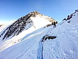 Climber on top of Denali, North America