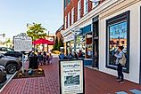 Sidewalk showing the Edith Bolling Wilson Museum in Wytheville, Virginia. Image credit: J. Michael Jones / Shutterstock.com