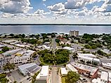 Aerial view of downtown Sebring, Florida.