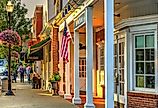 Downtown Chagrin Falls, Ohio, with people dining on Main Street. Image credit Lynne Neuman via Shutterstock.