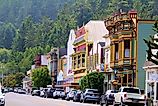 Vintage buildings with stores and restaurants in Ferndale, California. Image credit: photojohn830 / Shutterstock.com. 