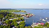Chesapeake Bay with boats in St Michaels, Maryland.