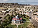 Aerial view of the Courthouse in Fort Davis, TX.