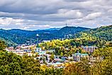 Aerial view of Gatlinburg, Tennessee.