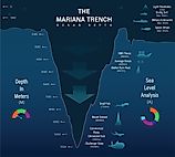 Mariana trench sea illustration. 
