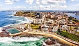 Aerial view of the coastal city of Newcastle.