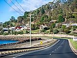 Coastal road in the town of Burnie, Tasmania, Australia.