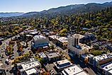 Aerial view of Ashland, Oregon 