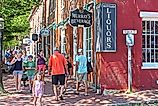 Nantucket's busy downtown in the summertime. Photography by Mystic Stock Photography via Shutterstock 