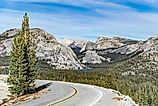 Tioga Pass Road through Olmsted Point, Yosemite National Park, California. 