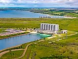 Aerial View Oahe Dam Hydroelectric Power Plant