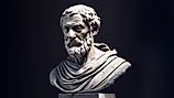 Sculpture of the Greek philosopher, Aristotle, who is a central figure in the history of Ancient Greek philosophy.