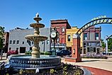 The charming downtown of Huntington, Indiana.