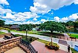 The Beau Jardin and Riverwalk in downtown Natchitoches, Louisiana. Image credit AshleyGary via Shutterstock