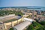 The college town of Madison, Wisconsin. 